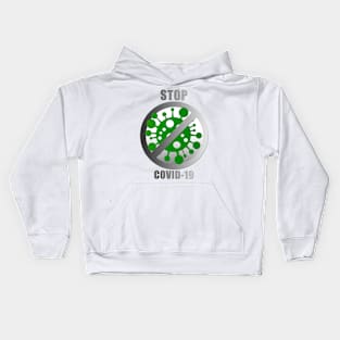 Stop COVID-19 (light background) Kids Hoodie